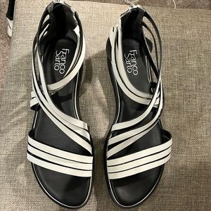 White Franco Sarto flat sandals size 10.
